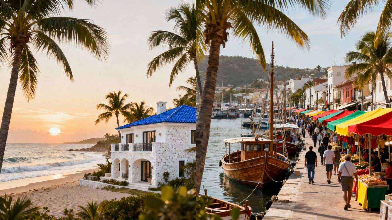 Split view of Phuket's west and east coasts.