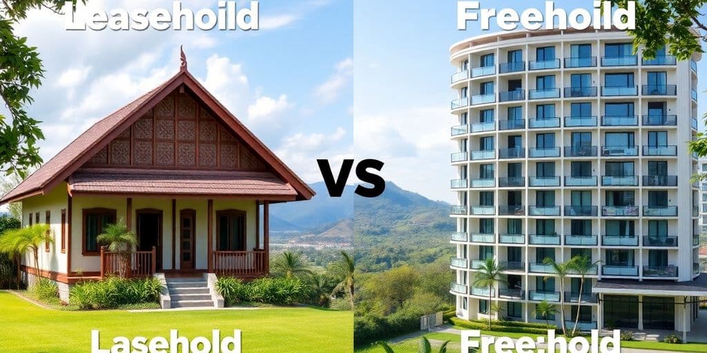 Leasehold vs freehold property in Thailand.