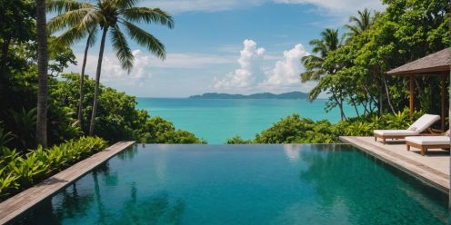 Luxurious beachfront villa with infinity pool in Phuket, Thailand, offering stunning views of the Andaman Sea.