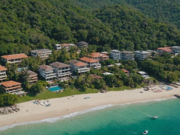 Aerial view of Phuket's coastal real estate