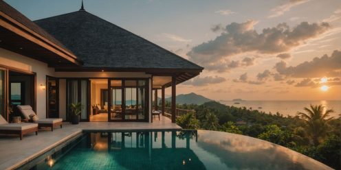 House in Koh Samui with sunset view.