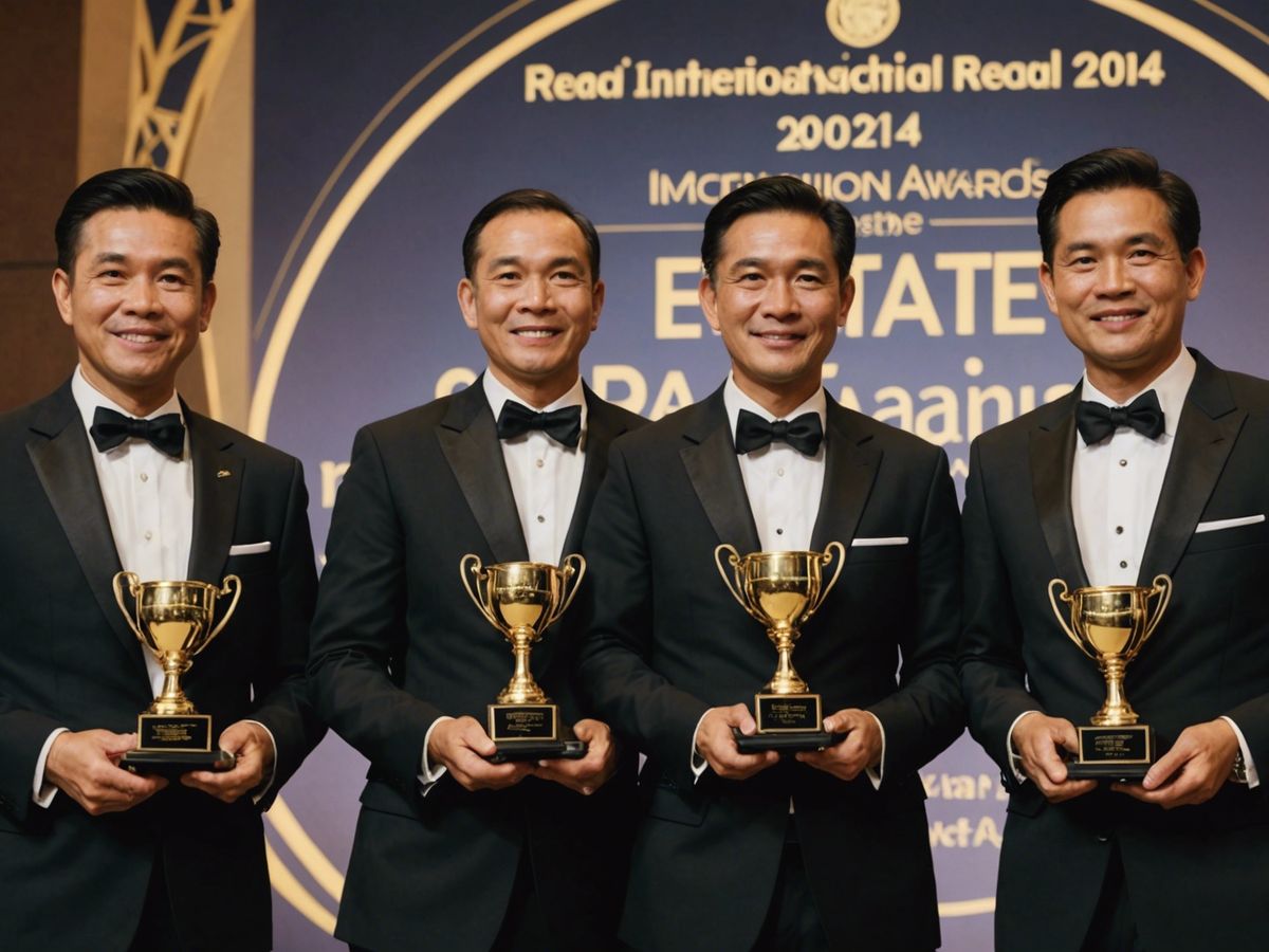 Siam Piwat Group representatives celebrate winning three international awards at Real Estate Asia Awards 2024.
