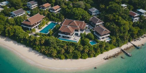 Luxurious villas along Koh Samui coastline