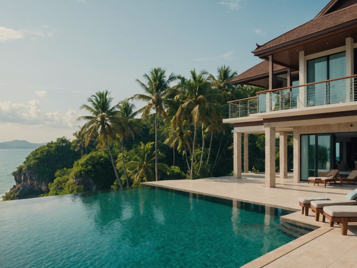 Luxurious beachfront villa in Phuket with ocean view, symbolizing the $12.8B surge in real estate market.