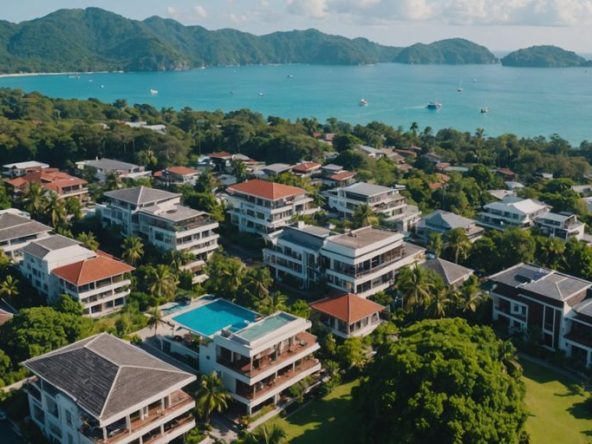 Foreign buyer exploring Phuket property options from above