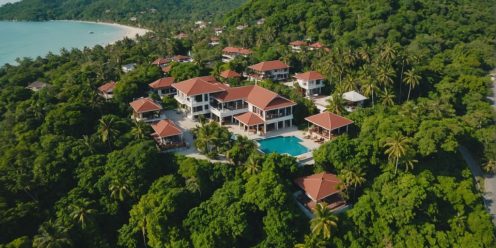 Aerial view of Samui island real estate market