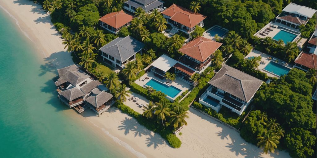 Luxurious beachfront properties in Koh Samui, Thailand.