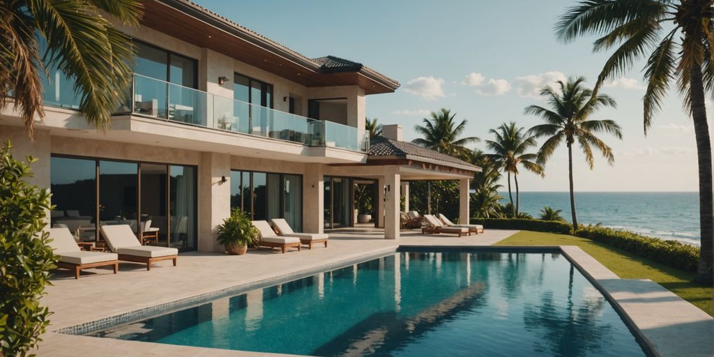 Beachfront villa with pool and ocean view