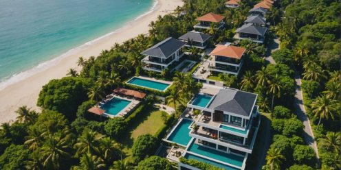 Luxurious beachfront villas in tropical Phuket.