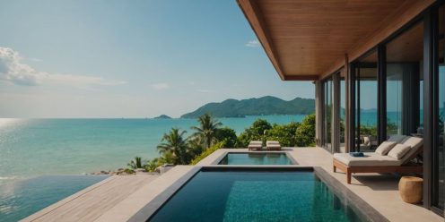 Beachfront villa in Samui with ocean view