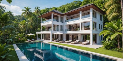 Luxurious Phuket villa with pool and tropical greenery