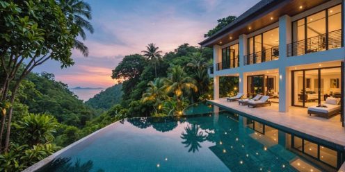 Luxurious villa with pool and sea view