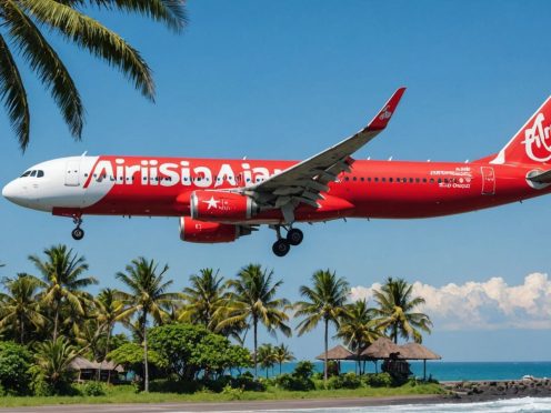 AirAsia plane taking off from Bali