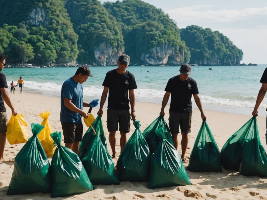 Volunteers cleaning Phuket beach to boost tourism