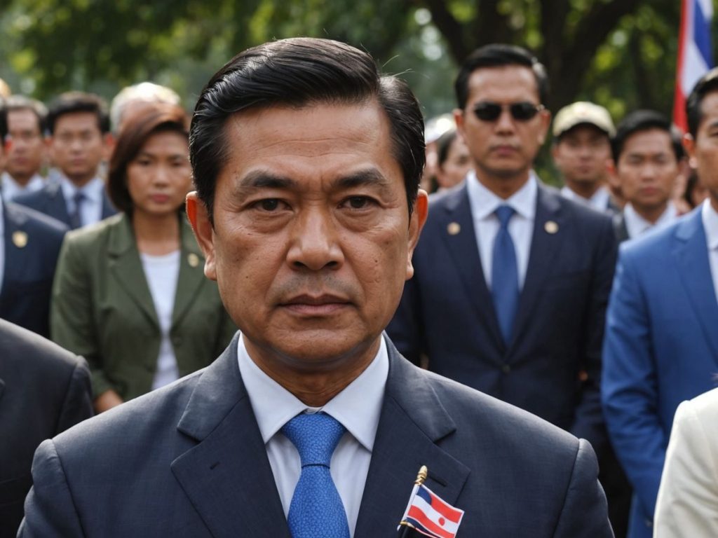 Thai PM Srettha Thavisin in front of government building