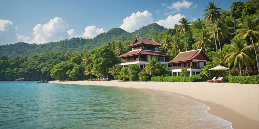 Luxurious villa on a serene Thai beach