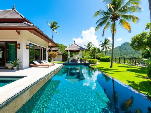 Luxury villas in Phuket's booming real estate market.