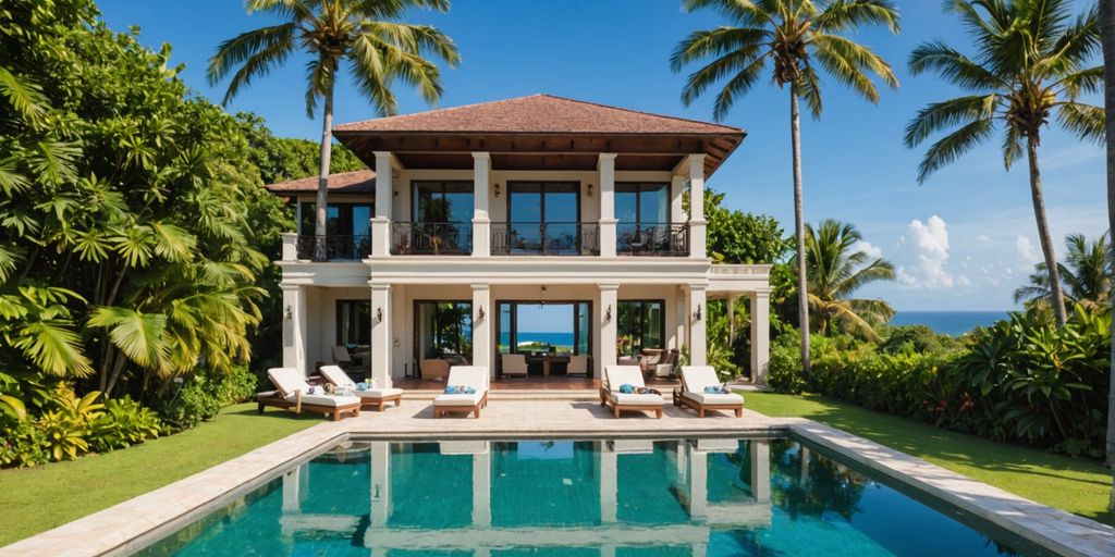 Tropical villa with pool and ocean view