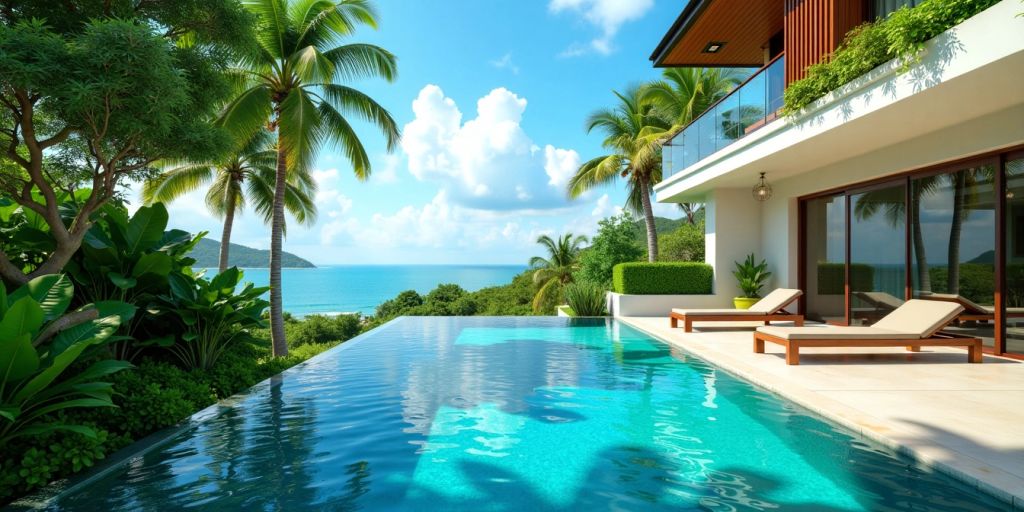 Luxurious Phuket property with pool and ocean views.