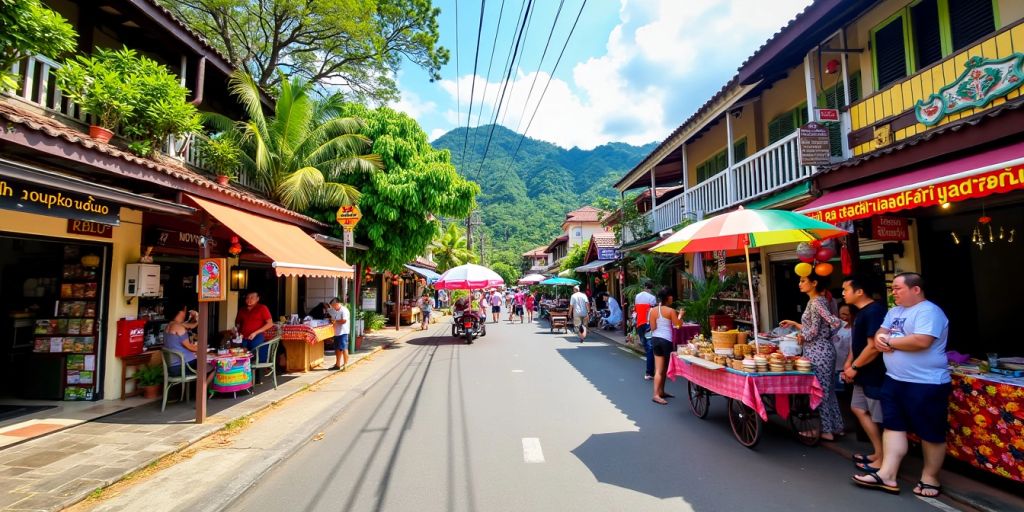 Phuket street scene with local culture and vibrant markets.