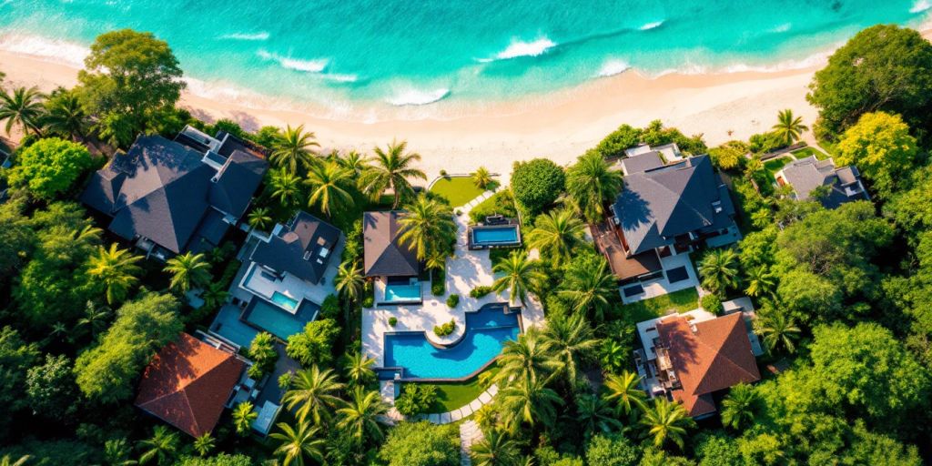 Luxury villas by the beach in Phuket, Thailand.