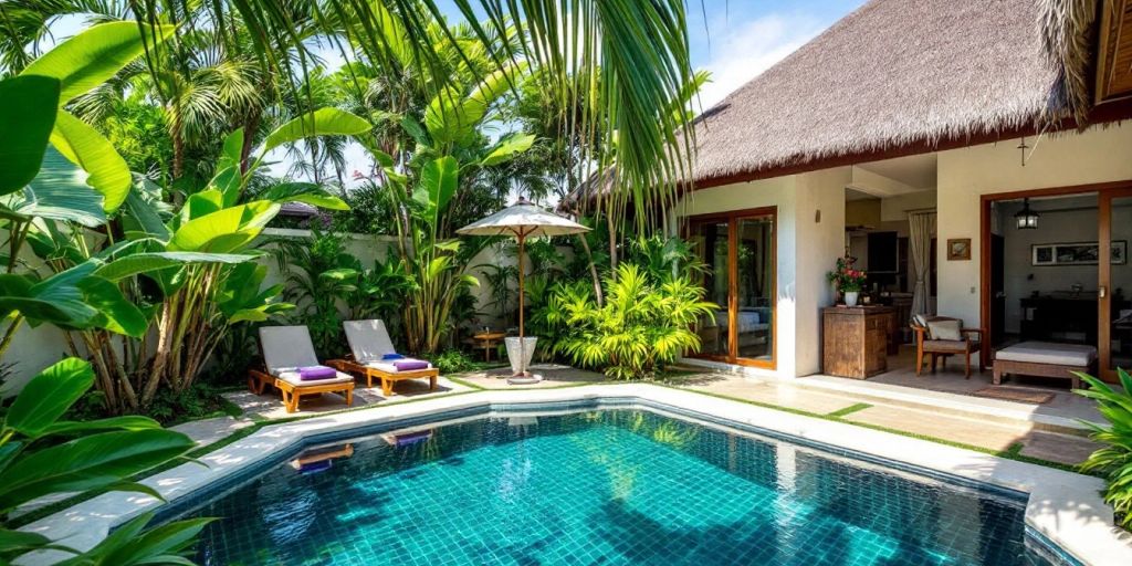 Luxury Phuket villa with a private pool and gardens.