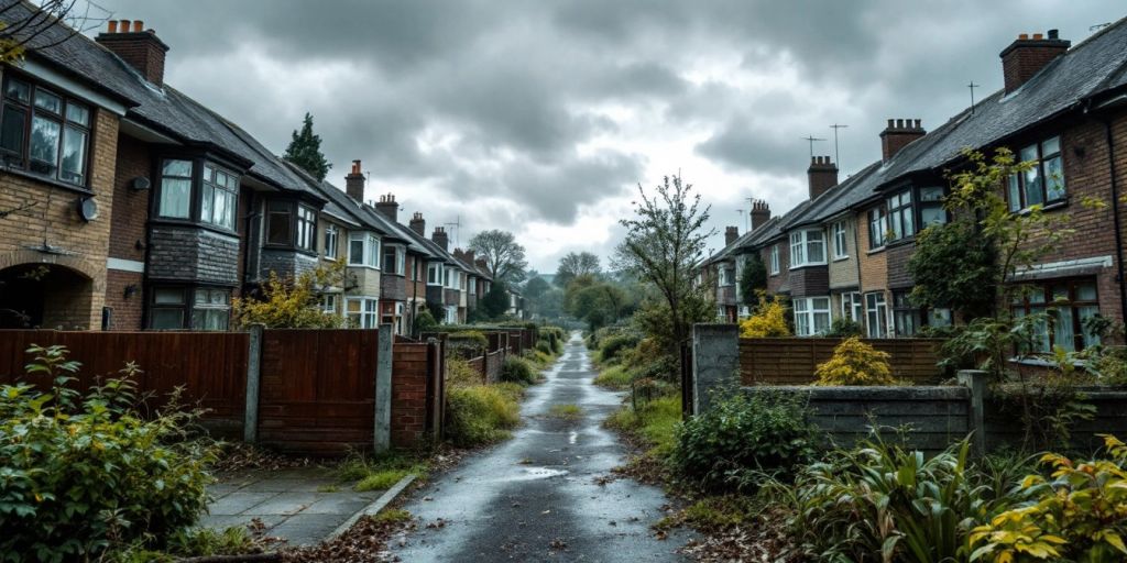 Empty properties depicting a struggling housing market.