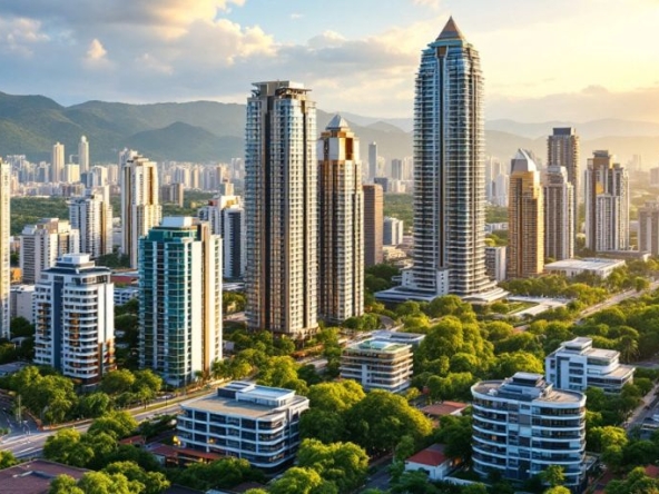 Modern skyline of Thailand showcasing urban development.