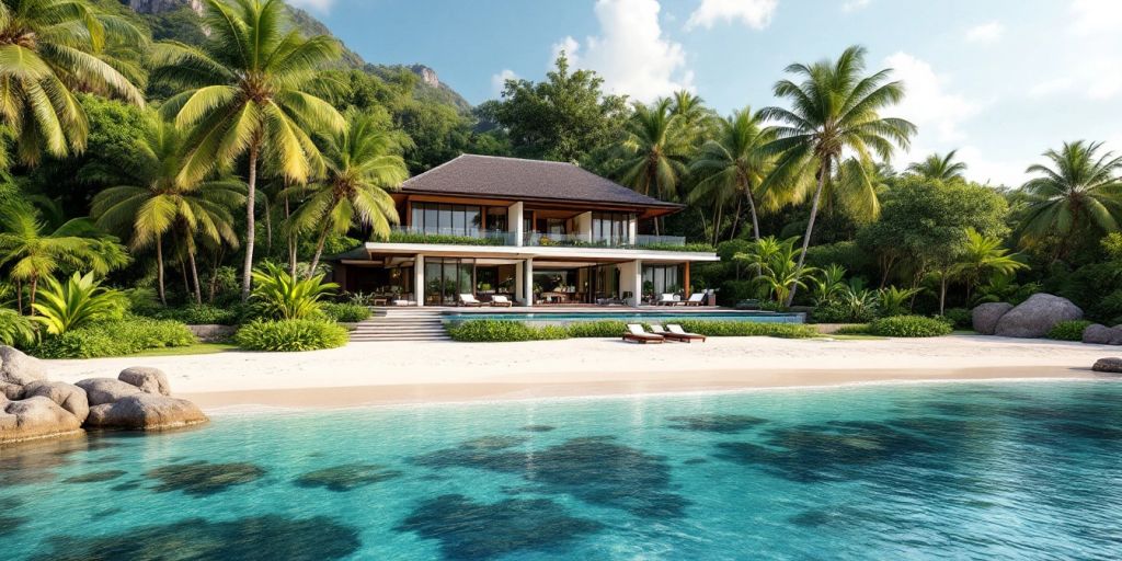 Luxury villa by the beach in Samui, Thailand.