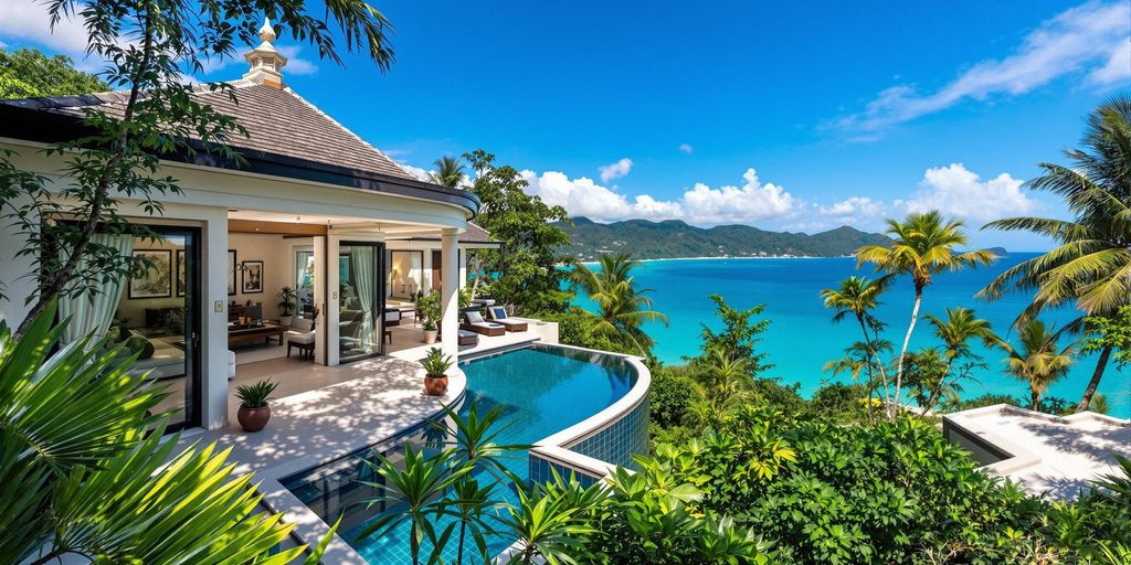 Luxury villa with tropical garden in Phuket.