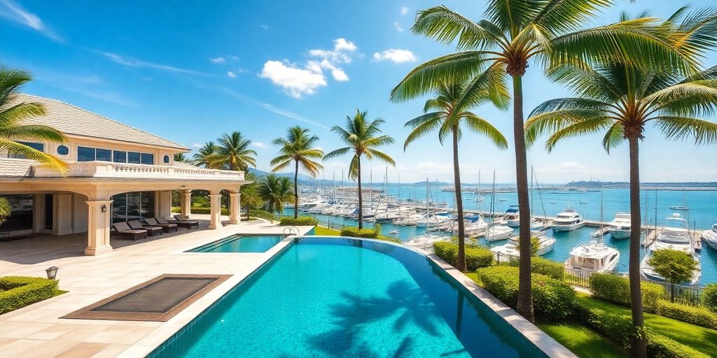 Luxury villa with marina access in Thailand.