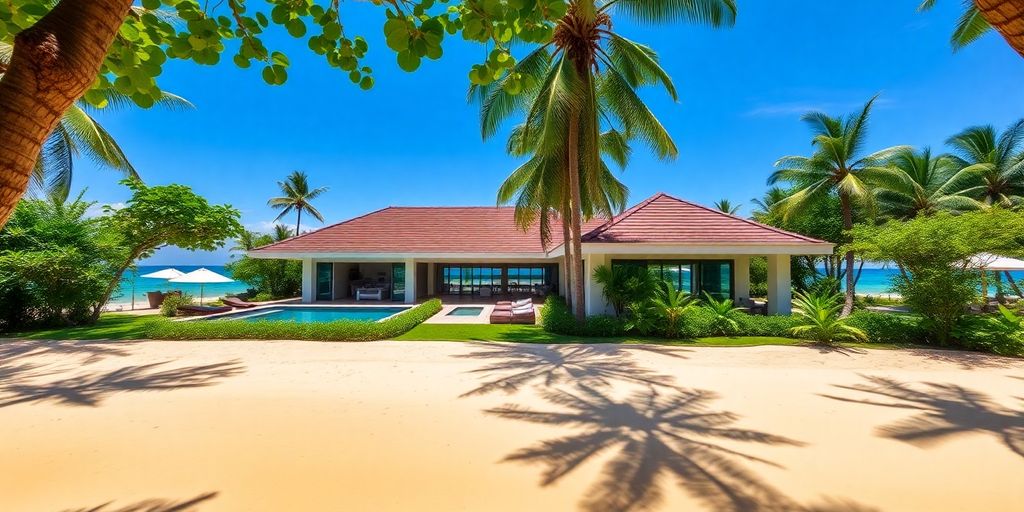 Luxury beachfront villa in Kamala with private pool.