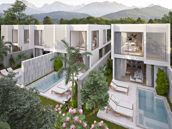 Elegant Thai villa featuring a private pool and serene surroundings.