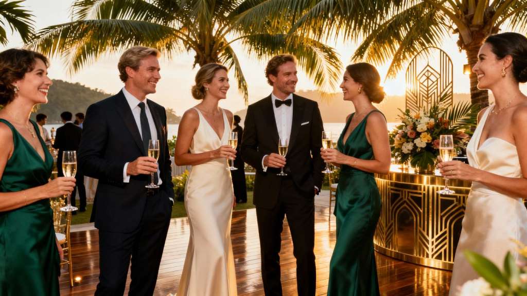 Expatriates networking at a high-society event in Phuket.