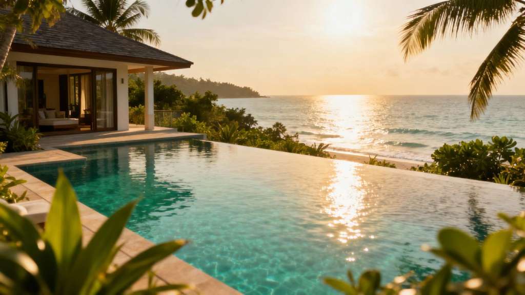 Luxury villa in Thailand with ocean view.