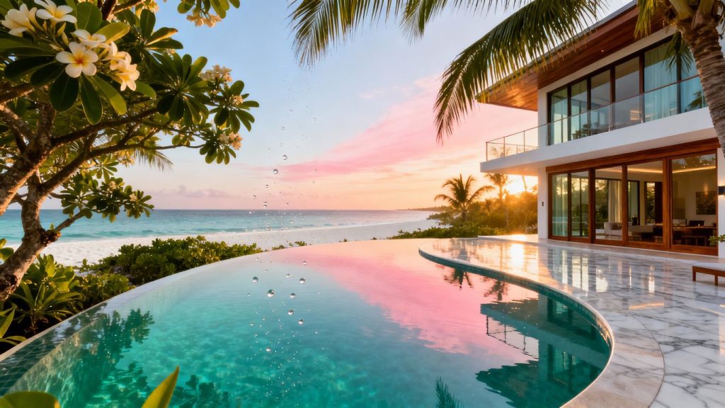 Luxury Phuket villa with infinity pool and ocean view.