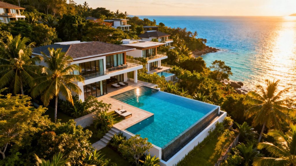 Luxury Phuket villas with ocean views.
