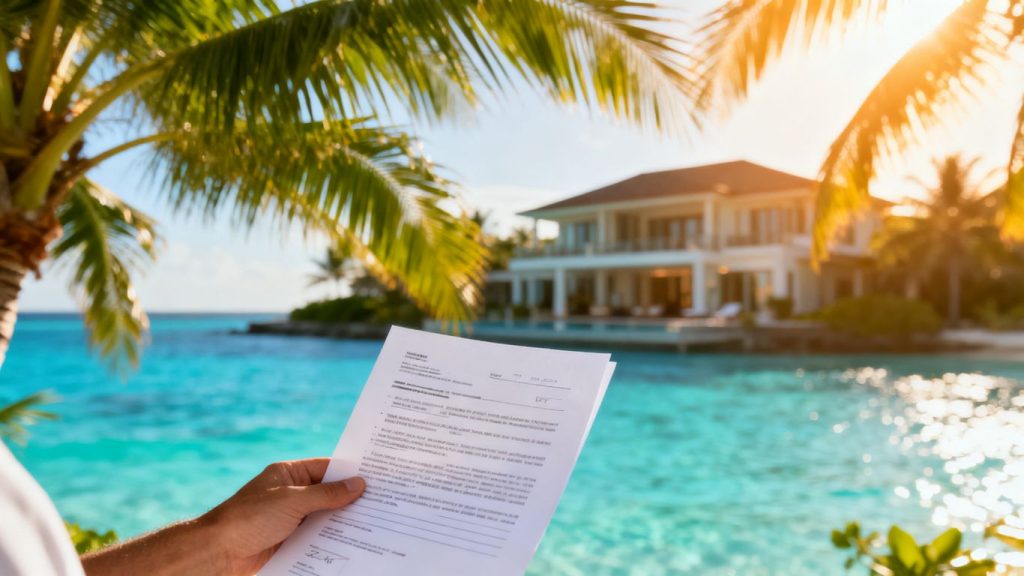 Phuket beach with contract and villa.