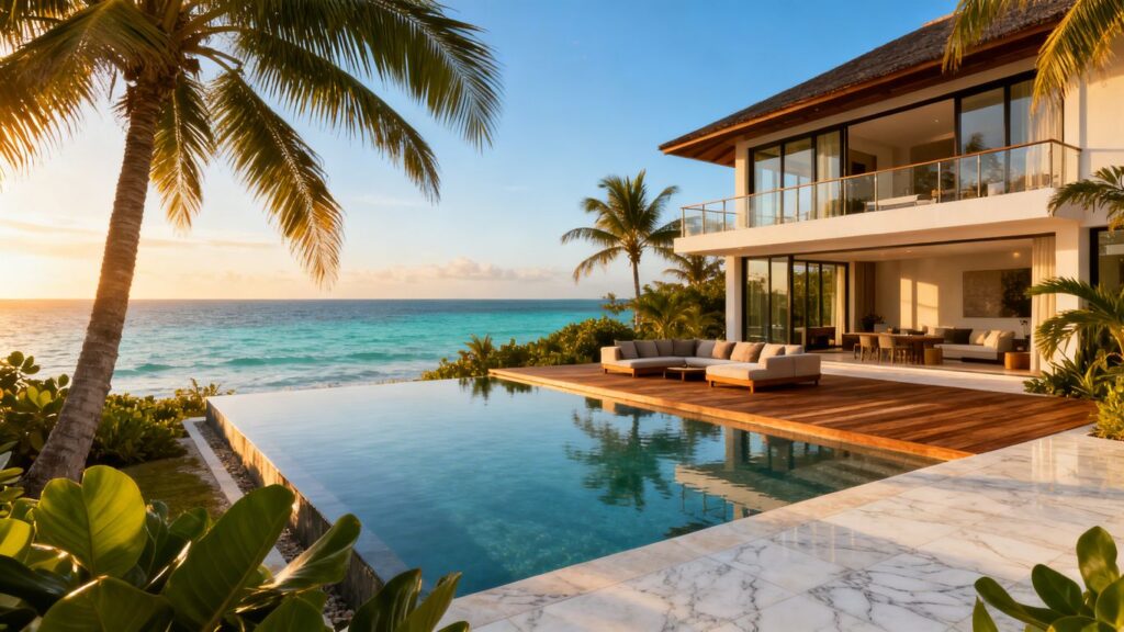 Luxury villa in Phuket with ocean view.