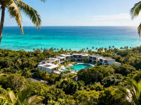 Luxury resort in Phuket overlooking the ocean.