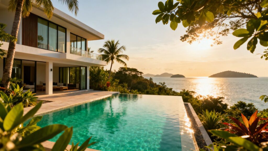 Phuket villa with infinity pool overlooking ocean