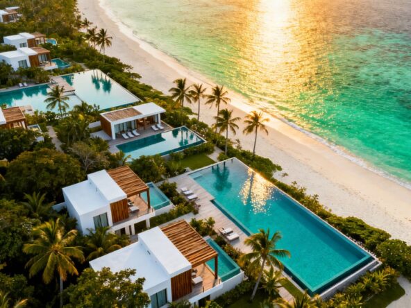 Luxury Phuket resort with beach and villas.