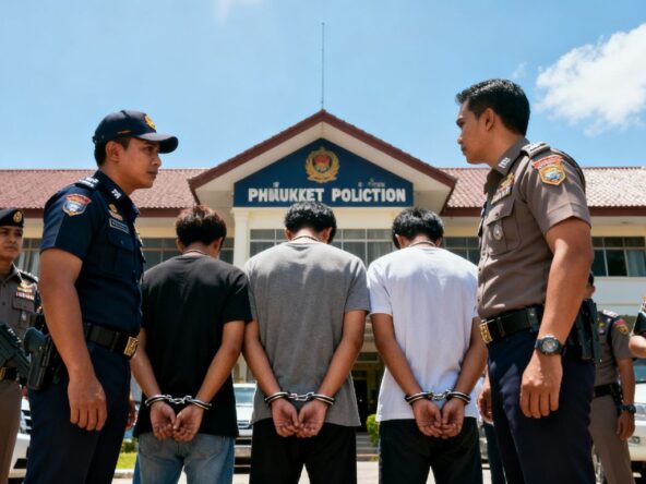 Phuket police arrest individuals in crackdown operation.