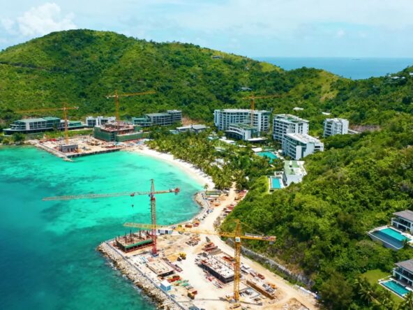 Phuket island construction sites and coastline.