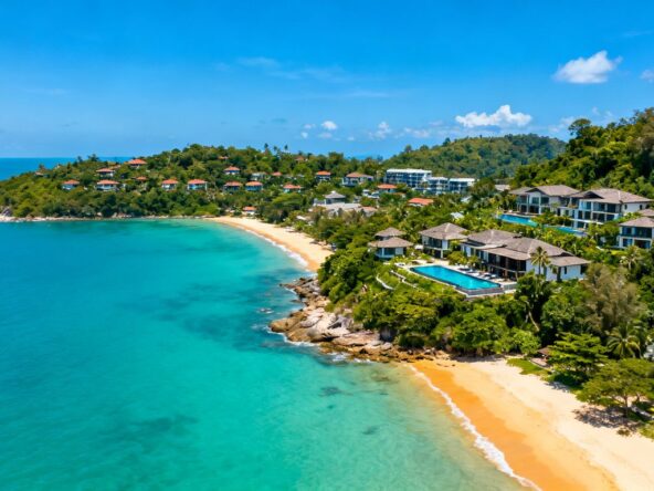 Phuket luxury villas and resorts overlooking the ocean.