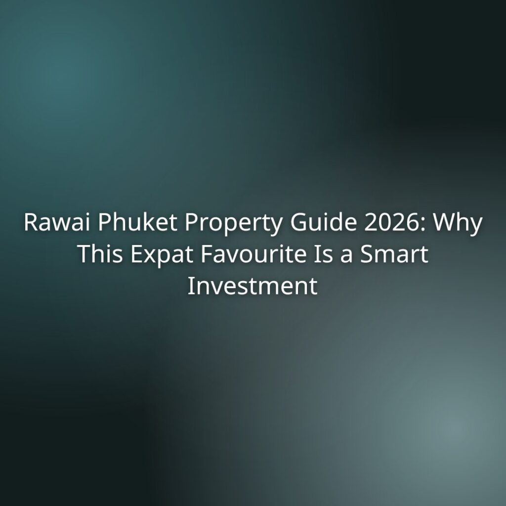 Title card on a teal gradient background reading: 'Rawai Phuket Property Guide 2026—Why This Expat Favourite Is a Smart Investment'