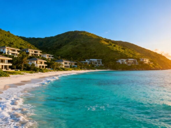 Phuket villas overlooking a beautiful tropical coastline.